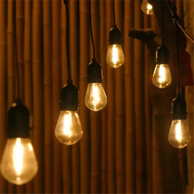 DAJ-151 15m 15 Bulbs Outdoor String Lights 220V Waterproof Camping Lights, EU Plug