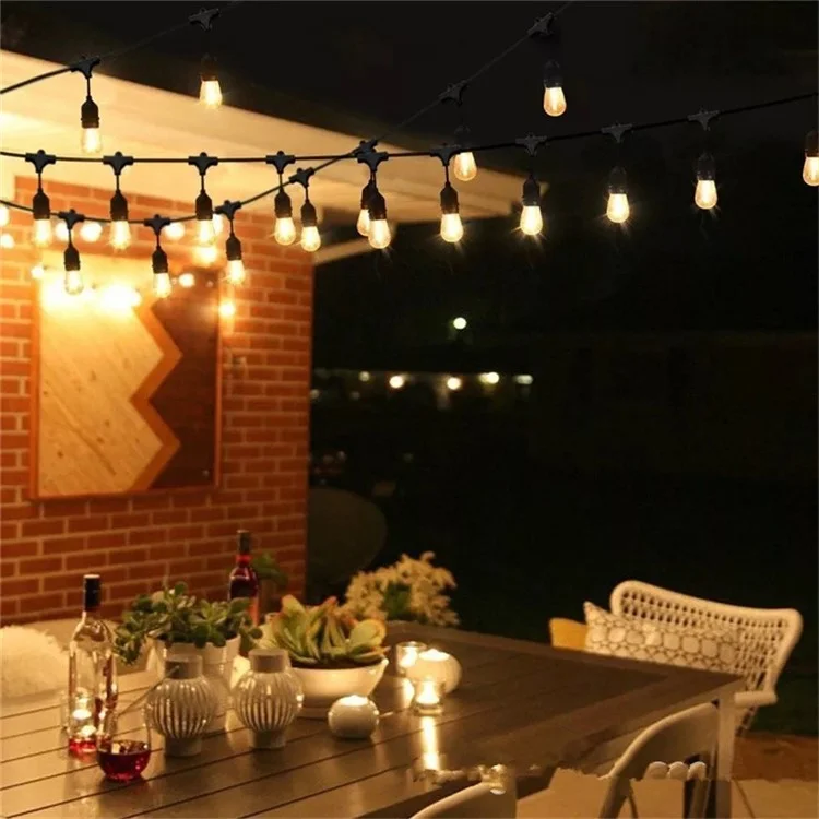 DAJ-151 15m 15 Bulbs Outdoor String Lights 220V Waterproof Camping Lights, EU Plug