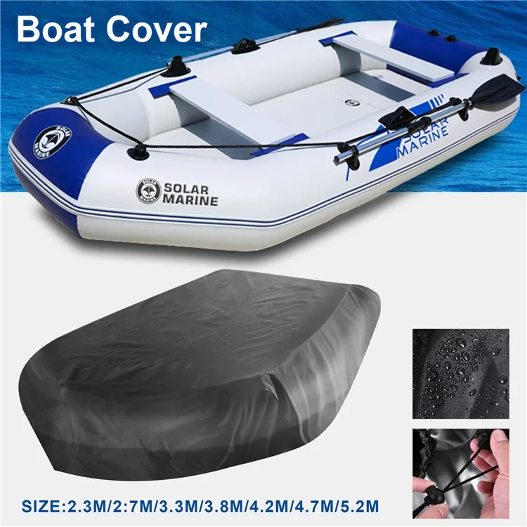 420x210x46cm Kayak Cover V-Shaped Boat Cover Waterproof 210D Oxford Cloth Case - Black
