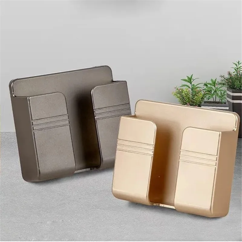 Wall Charger Holder Mobile Phone Hanging Stand Mount Bracket Multifunctional Hanger Shelf Home Storage Organization Tool - Grey