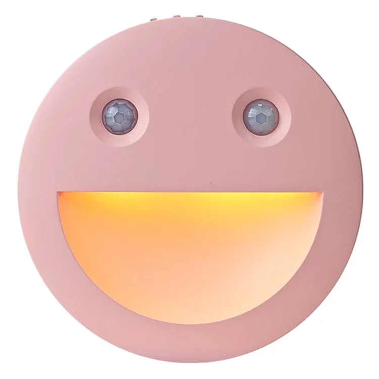 DC-SNL Smile Motion Sensing Night Light Magnetic Absorption Hanging Wall Lamp (Battery Not Included) - Pink