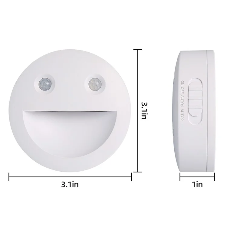DC-SNL Smile Motion Sensing Night Light Magnetic Absorption Hanging Wall Lamp (Battery Not Included) - Pink