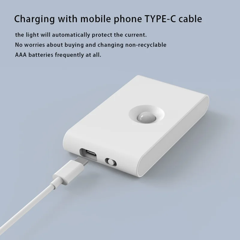 SX-SNL Rechargeable Wireless Motion Sensing Night Light Magnetic Hanging Wall Lamp - Round Lens