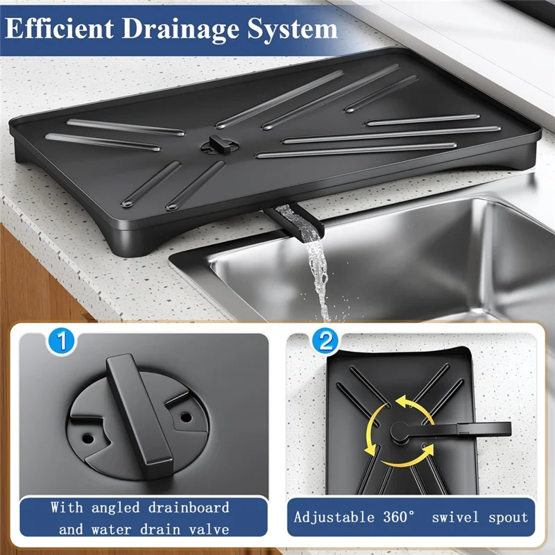 Single Layer Kitchen Dish Rack Stainless Steel Countertop Sink Storage Rack Large Capacity Bowl Drain Shelf