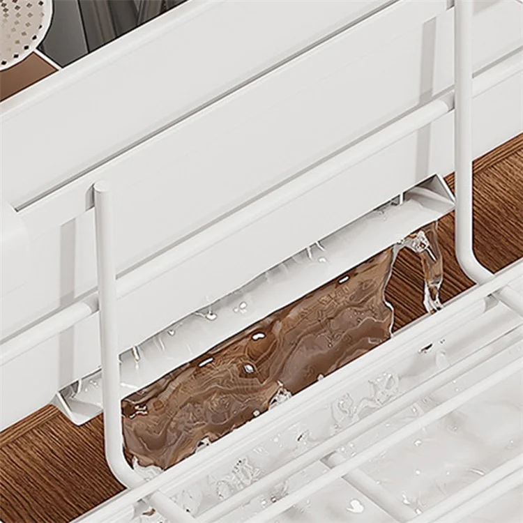 Supporto per lavello da cucina retrattile in acciaio al carbonio - Bianco