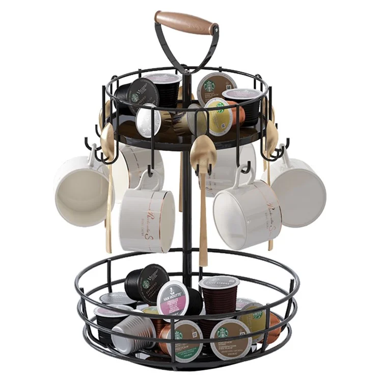 Rack de Rotação de Canecas para Sala de Estar em Casa (Com Alça)