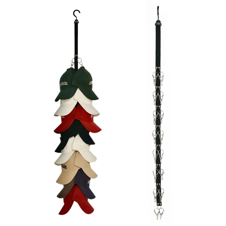 Organisateur de casquette à rotation à 360 degrés avec 16 pinces