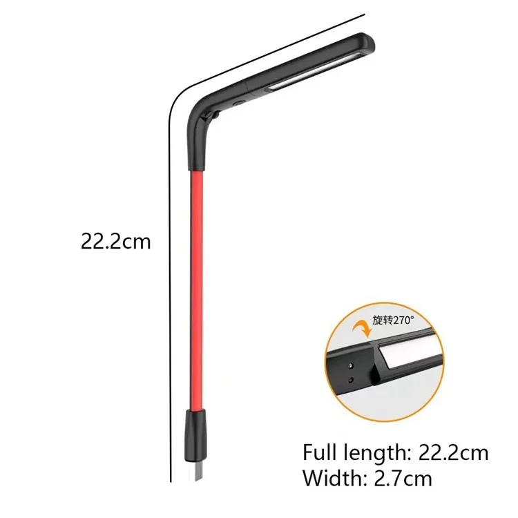 Lampe de bureau pliable à détection de gestes USB avec capteur LED pour dortoir
