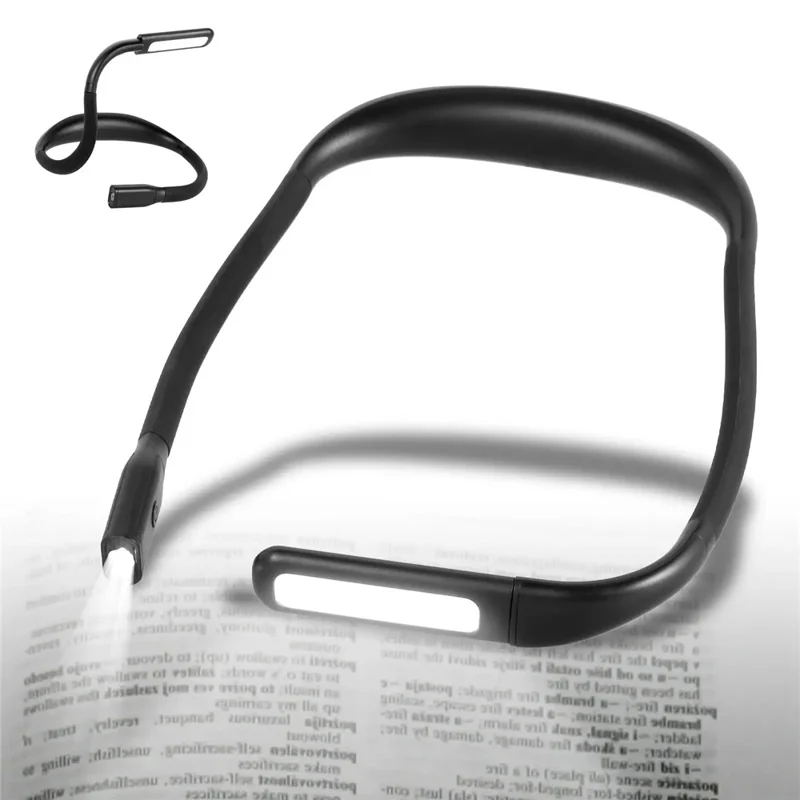 Soft Neckband Neck Hanging LED Reading Light Rechargeable Stepless Dimming Lamp
