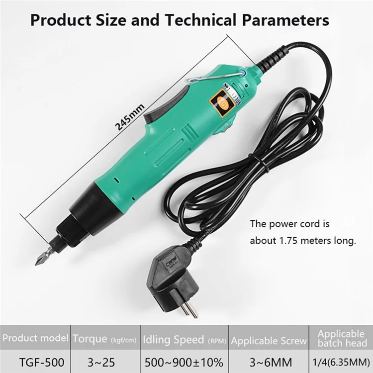 H6 220V Speed Adjustable Electric Screwdriver Bit Kit Home Repair Tool