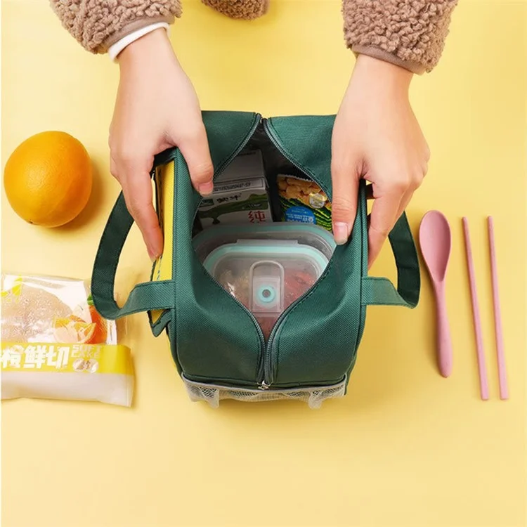 TB-0708 Cute Cartoon Insulated Lunch Box Tote Bag Picnic Office School Bento Carrying Bag - Blue