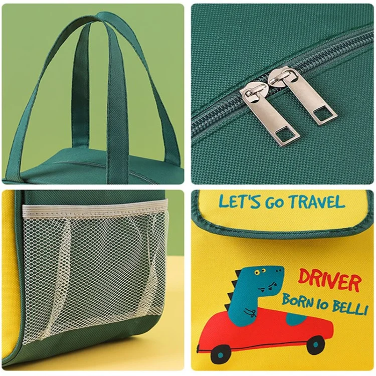 TB-0708 Cute Cartoon Insulated Lunch Box Tote Bag Picnic Office School Bento Carrying Bag - Blue