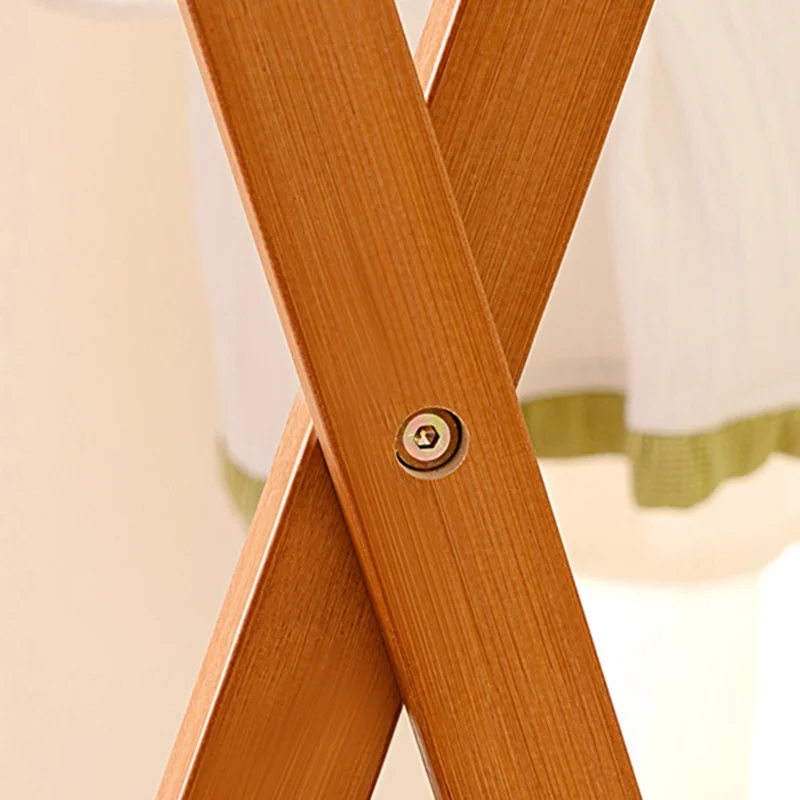 2550ZDYMJ Double Rod Bedroom Clothing Hanger Rack Bamboo Foldable Storage Shelf, Low Style / 80cm Width