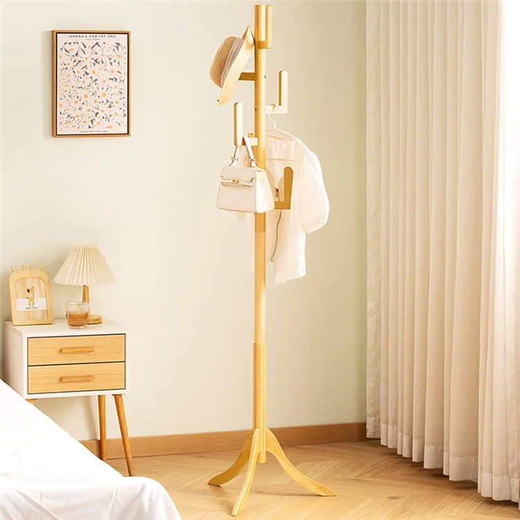 703XRZYMJ Modern Cactus Design Bamboo Coat Rack Bag Hat Hanger Freestanding Stand - Color Principal