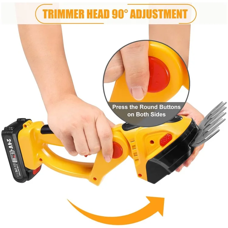 20000rpm 2-en-1 en Graminées Électriques Trimmer Outil de Pruneaux de Jardin à Main, 1 Batterie - Bouchon ue / Jaune