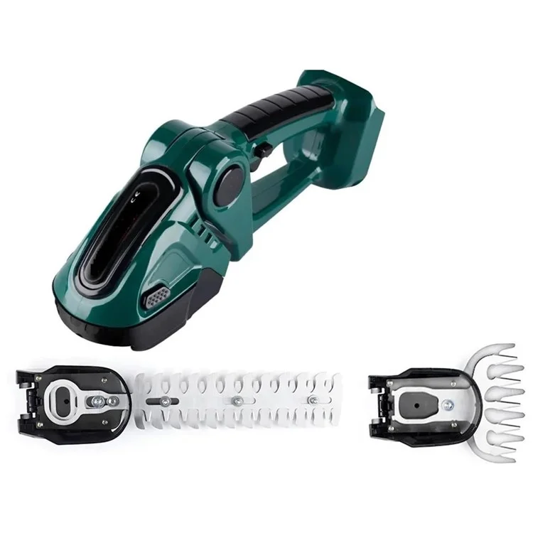 20000 tr / Min 2-en-1 de la Haie D'herbe Électrique Trimmer Handheld Garden Arbuste à Pelouse Outil de Cisaillement, 2 Batteries - Bouchon ue / Vert
