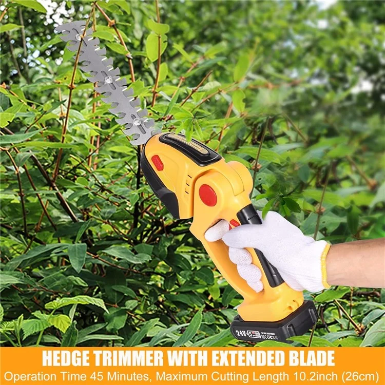 20000 tr / Min 2-en-1 de la Haie D'herbe Électrique Trimmer Handheld Garden Arbuste à Pelouse Outil de Cisaillement, 2 Batteries - Bouchon ue / Vert