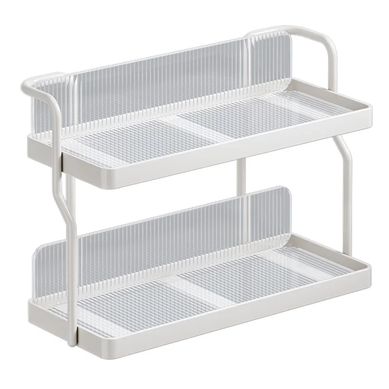 Dual Layer Kitchen Spice Cup Rack Countertop Wall Mounted Carbon Steel Storage Rack