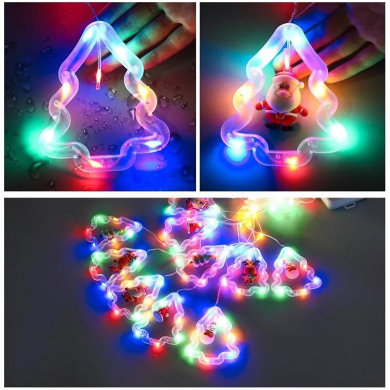 3m Christmas Hanging LED String Lights with 8 Light Modes USB Power for Curtain Window EU Plug - Stars  /  Colorful