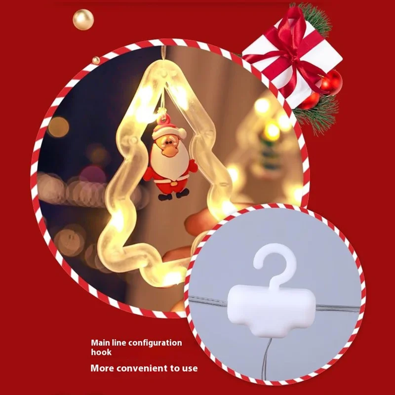 3m Christmas Hanging LED String Lights with 8 Light Modes USB Power for Curtain Window EU Plug - Stars  /  Colorful