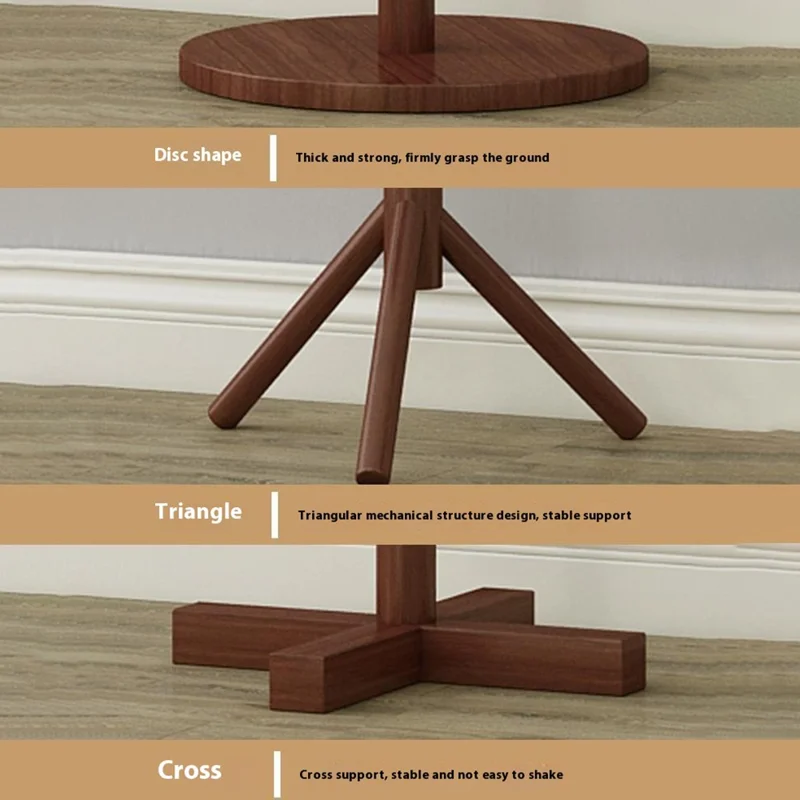 Wooden Coat Rack Freestanding Clothing Hanger Hat Organizer Rack - Cross Base / White