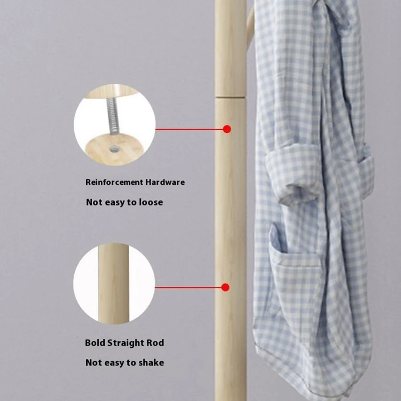Wooden Coat Rack Freestanding Clothing Hanger Hat Organizer Rack - Tripod Base / White