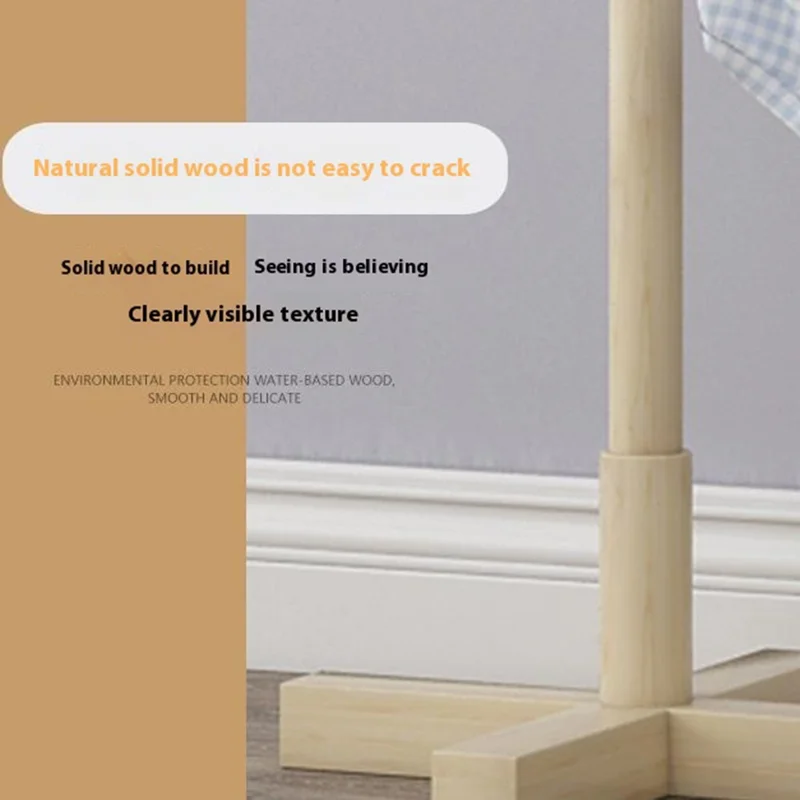 Wooden Coat Rack Freestanding Clothing Hanger Hat Organizer Rack - Tripod Base / White