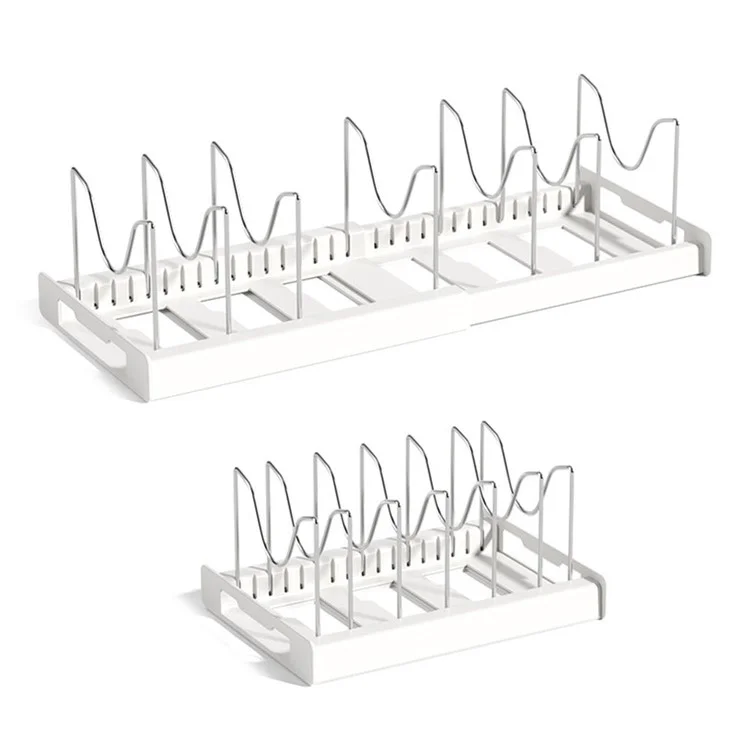 Rack de rangement réglable et rétractable pour la cuisine - Blanc