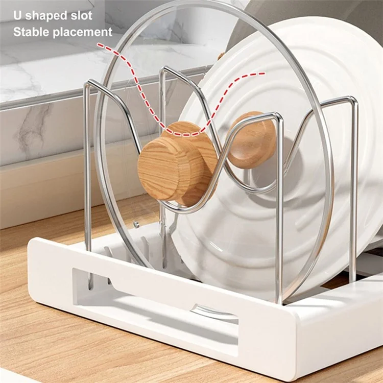 Rack de rangement réglable et rétractable pour la cuisine - Blanc