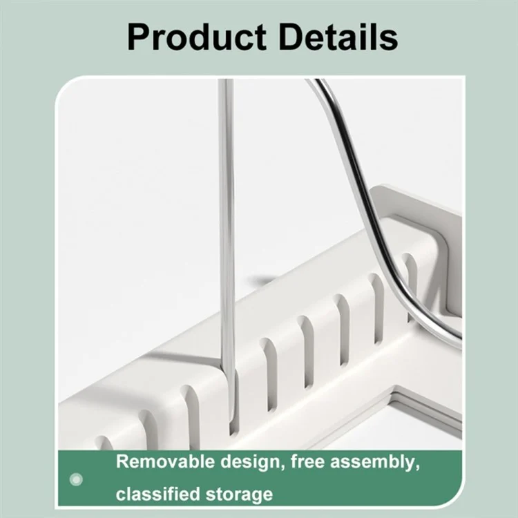 Rack de rangement réglable et rétractable pour la cuisine - Blanc