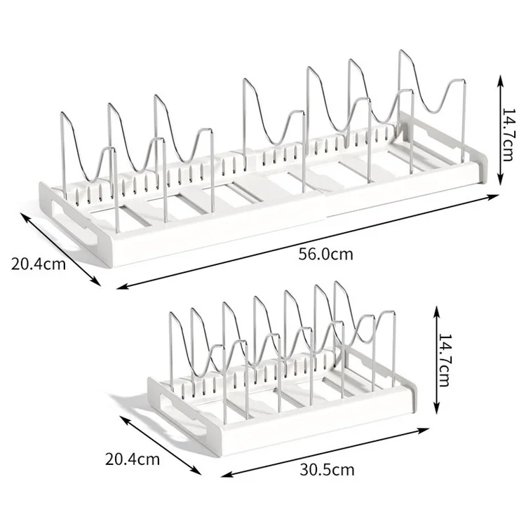 Rack de rangement réglable et rétractable pour la cuisine - Blanc