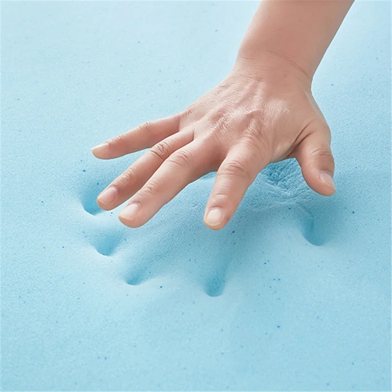 Materasso in Memory Foam da 150x200cm, Spessore 5cm, Particelle di Gel Rinfrescanti e Sensazione di Freschezza - Blu