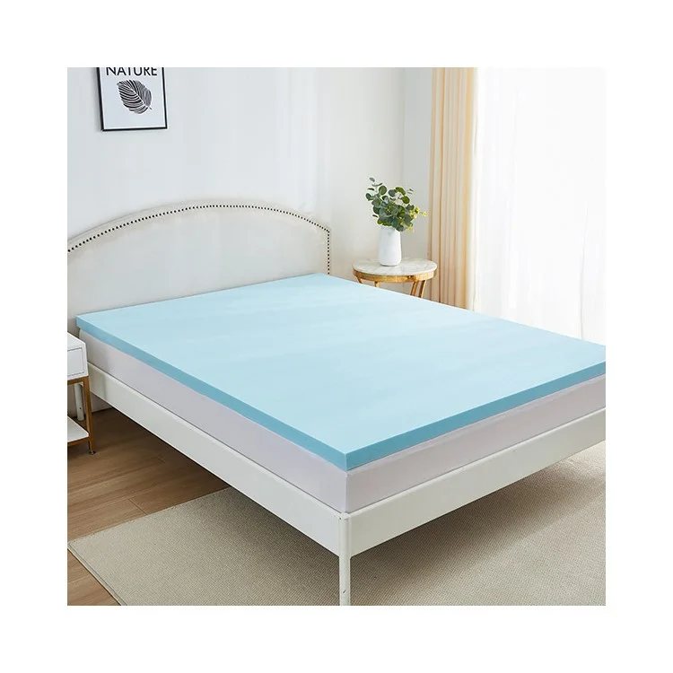 180x200cm Thickness 5cm Memory Foam Mattress Slow Rebound Gel Particles Cool Feeling Mattress - Blue