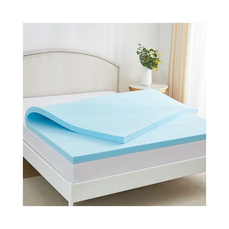 90x200cm Thickness 5cm Memory Foam Mattress Slow Rebound Gel Particles Cool Feeling Mattress - Blue