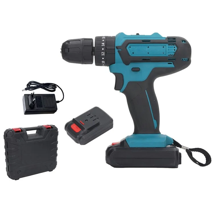 21V Cordless Drill with 1 Battery, 3 / 8-inch Chuck Electric Drill Driver Kit for Home Garden