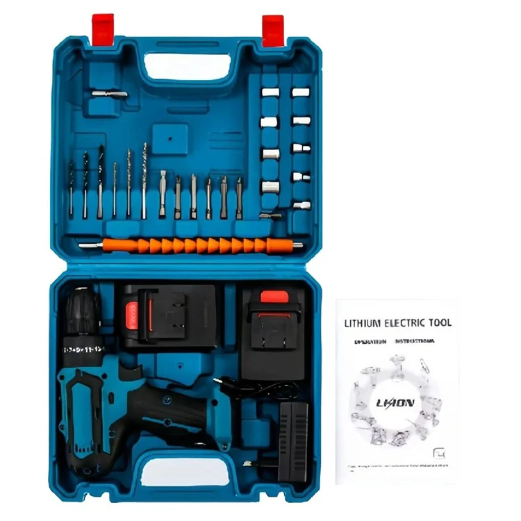 21V Cordless Drill with 1 Battery, 3 / 8-inch Chuck Electric Drill Driver Kit for Home Garden