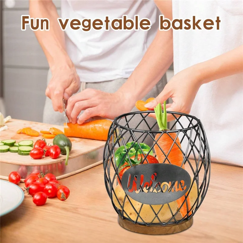 Iron and Wood Coffee Capsule Storage Rack with Crystal Lid and Black Pineapple Design - Welcome