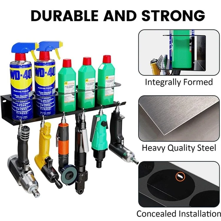 Organisateur de bouteilles de pulvérisation, étagère de rangement en métal pour aérosols, étagère pour outils électriques