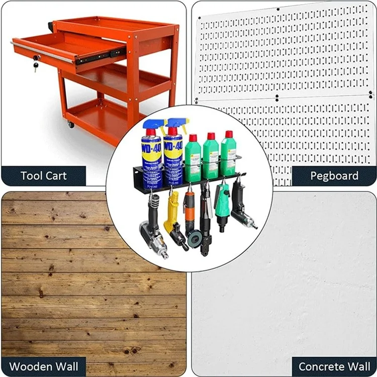 Organisateur de bouteilles de pulvérisation, étagère de rangement en métal pour aérosols, étagère pour outils électriques