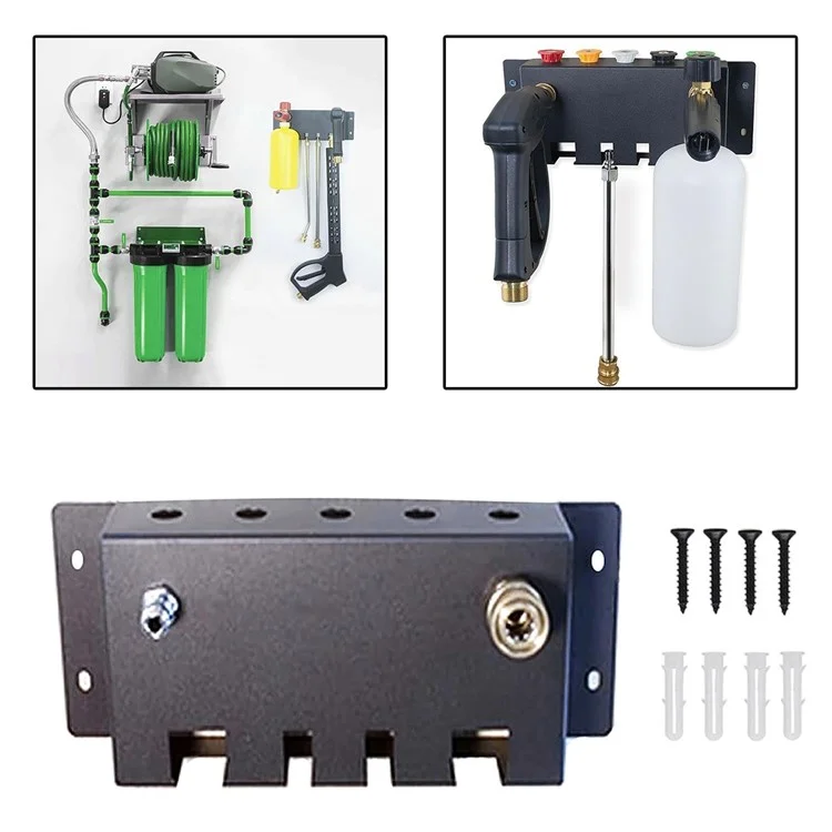Metal Wall-Mounted Foam Cannon Storage Rack High Pressure Washer Nozzle Accessory Holder