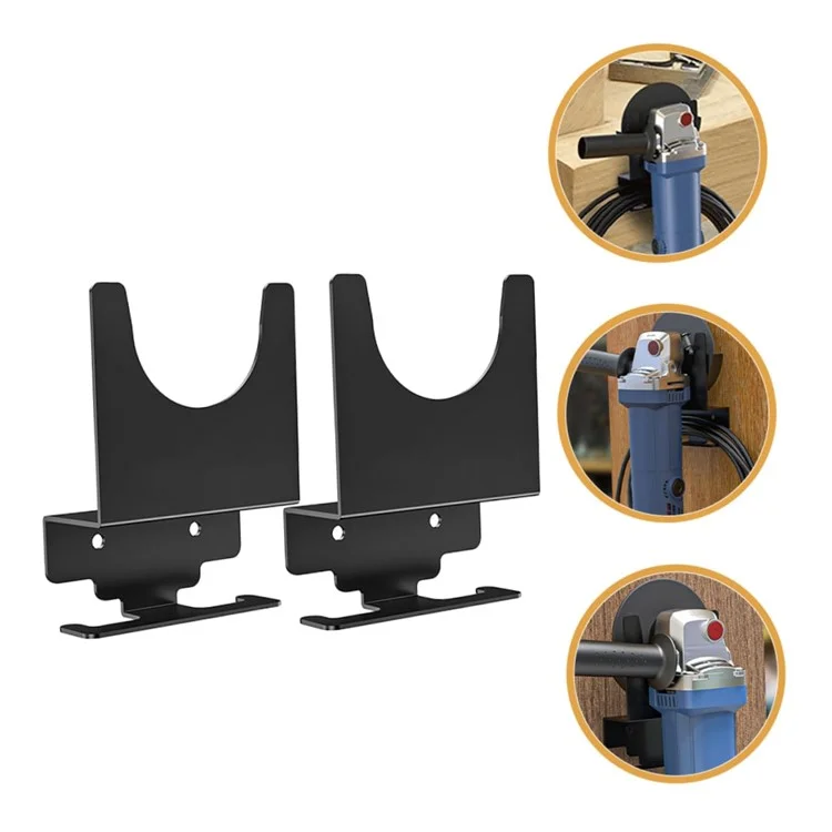 2Pcs Wall Mount Angle Grinder Holder Stand with Mounting Screws for 5 Inch Grinder / Cutter / Polisher