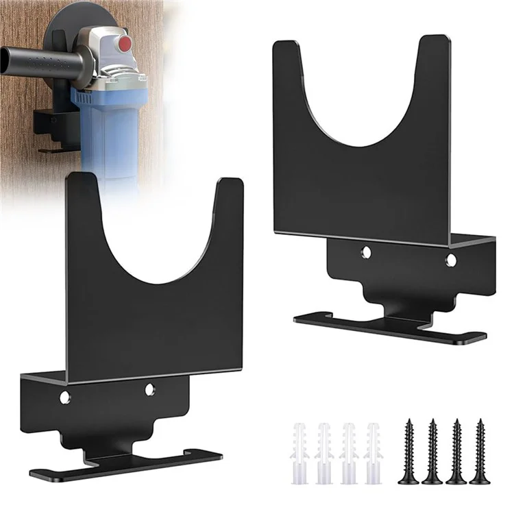 2Pcs Wall Mount Angle Grinder Holder Stand with Mounting Screws for 5 Inch Grinder / Cutter / Polisher
