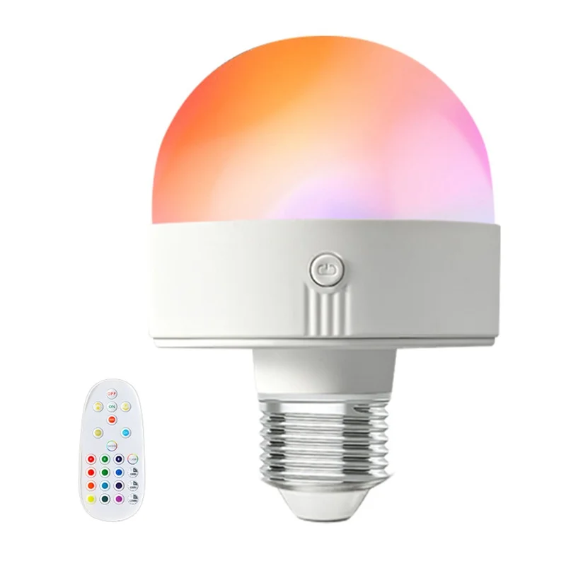 LED-Wiederaufladbare Glühbirne mit abnehmbarer Basis, magnetisches Notlicht - 3 Lichtfarben + RGB