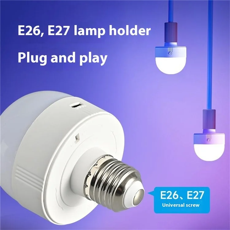 LED-Wiederaufladbare Glühbirne mit abnehmbarer Basis, magnetisches Notlicht - 3 Lichtfarben + RGB