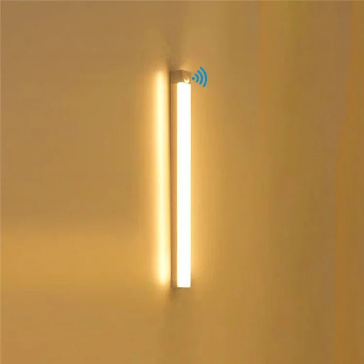 30cm 3W Magnetic Cabinet Light USB Rechargeable Night Lamp Human Body Sensor Light Strip - Warm Light