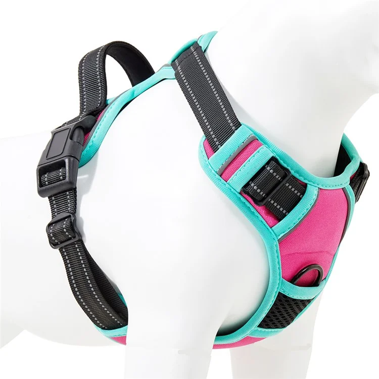LDLC QS-111 Arnês para animais de estimação tamanho S Colete para cães e gatos Tecido Oxford Alça para o peito Reflexivo Respirável Ajustável - Rosa