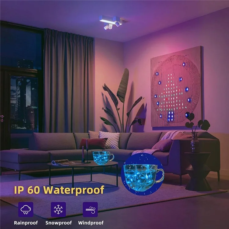 3x3m RGB Colorful Curtain Light APP Bluetooth-compatible DIY Programming Smart Home LED Curtain Light String - EU Plug