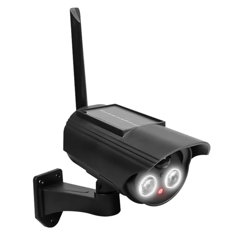 Solar Powered Dummy Security Camera Waterproof Motion Sensor Night Activation Rotation Fake CCTV Camera