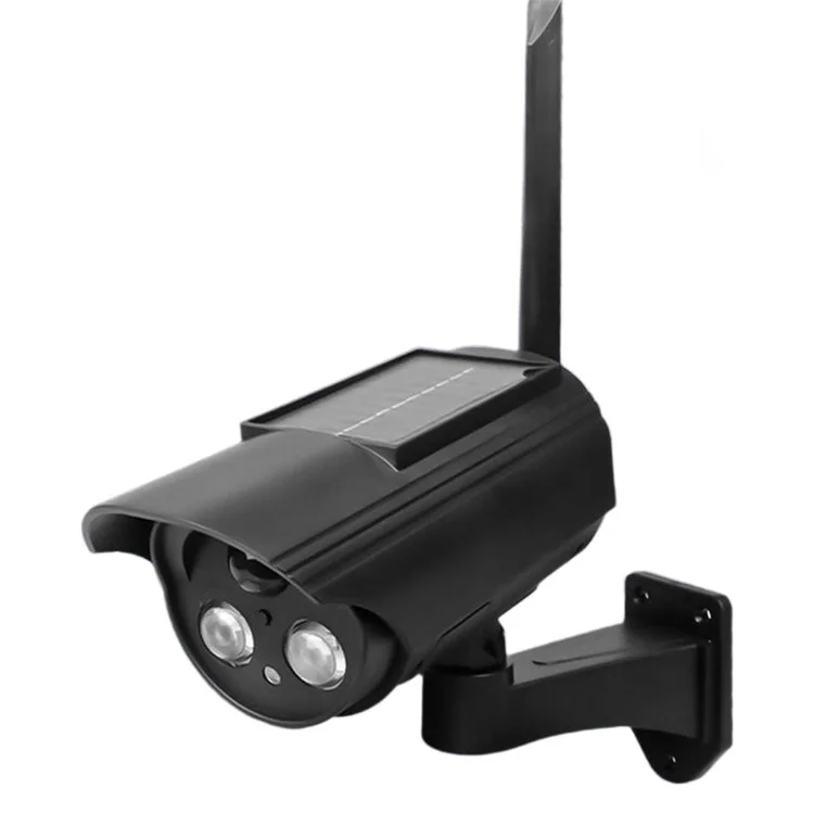 Solar Powered Dummy Security Camera Waterproof Motion Sensor Night Activation Rotation Fake CCTV Camera