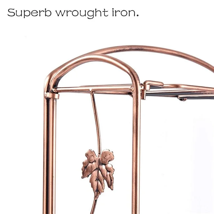 CYF-005L Wine Rack with Glass Holder European Style Iron Wine Storage Organizer for 8 Bottle Wine - Bronze
